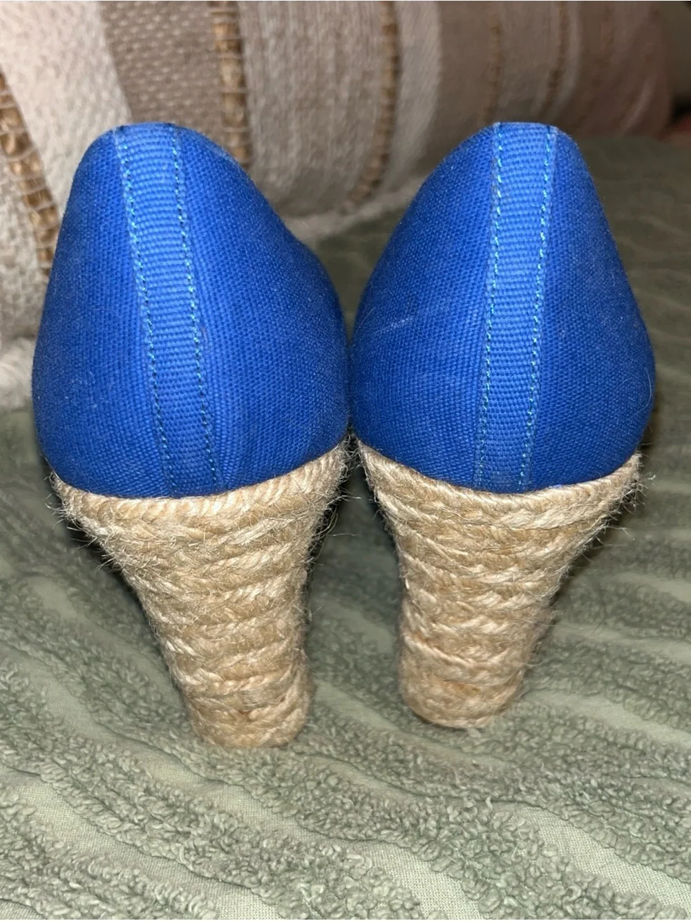 J. Crew Cobalt Blue Espadrille Wedge Pumps